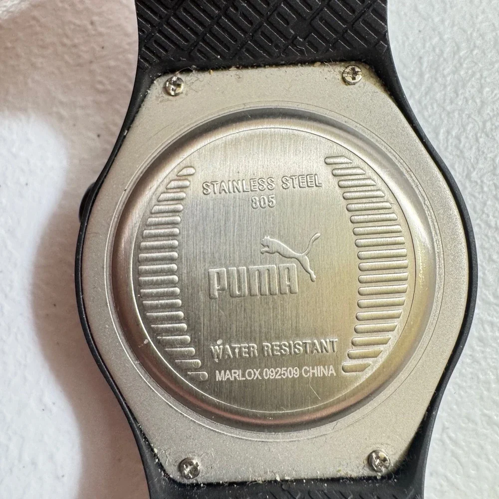 Y2K‎ Puma Digital Watch Black Sport Fitness Water Resistant Marlox 092509